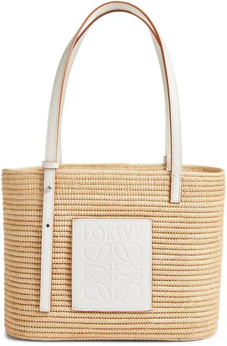 x Paula's Ibiza Small Square Raffia Basket Bag