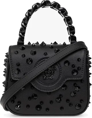 Versace Medusa Head Plaque Embellished Tote Bag