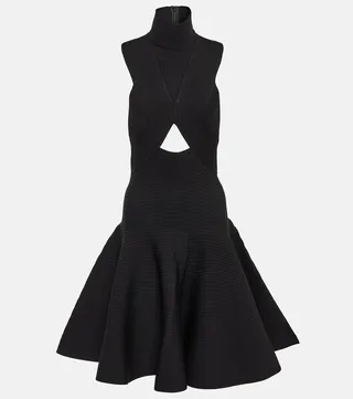 Cutout high-neck minidress