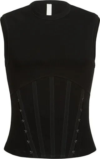 Split hem organic cotton corset