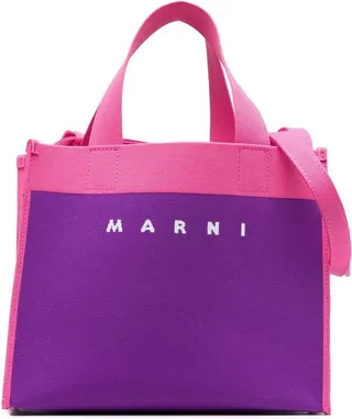 Colour-Block Canvas Tote Bag