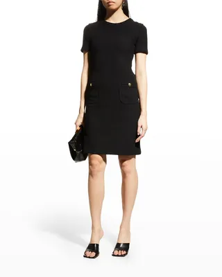 Short Boucle Dress with Pockets