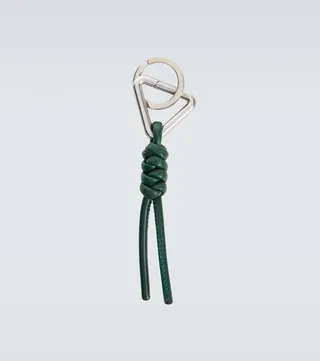 Triangle leather key ring