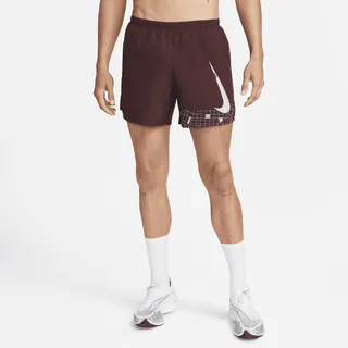 Nike Men's Dri-FIT Run Division Challenger 5" Brief-Lined Running Shorts in Red