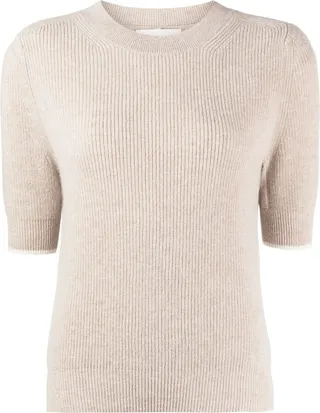 Puff-Sleeved Cashmere Top