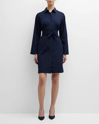 Tonia Belted Cotton Midi Shirtdress