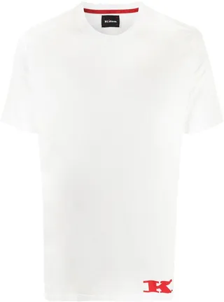 flocked logo T-shirt