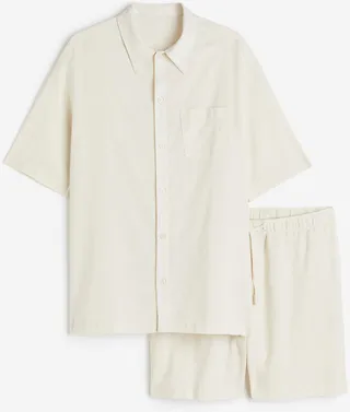 Relaxed Fit Linen-blend Pajamas