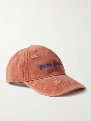 Distressed Logo-Embroidered Cotton-Twill Baseball Cap