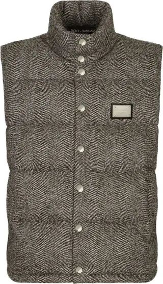 Chevron-Knit Padded Gilet