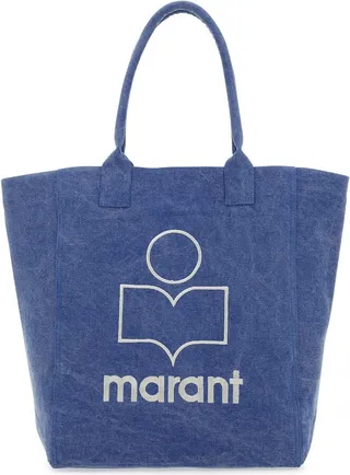 Shopping bag realized in pure cotton characterized by contrasting embroidered logo at the front.