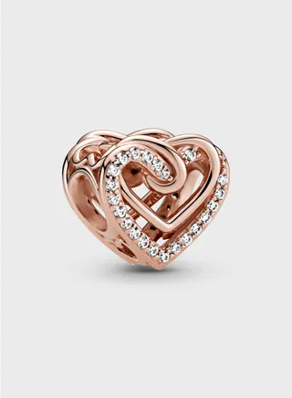 Sparkling Entwined Hearts Charm
