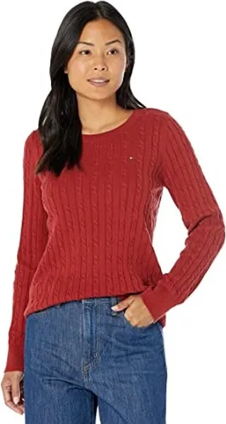 Tommy Hilfiger Women's Adaptive Cotton Crewneck Sweater with Velcro Closure
