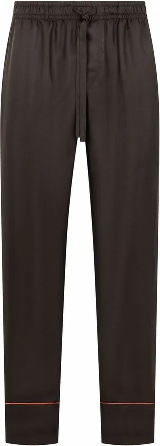 Straight-Leg Silk Trousers
