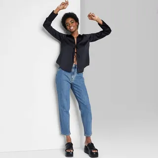 Women's Super-High Rise Tapered Jeans - Wild Fable™ Medium Wash 16