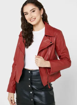 Classic Leather Look Jacket