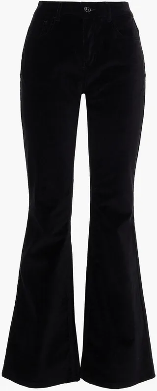 Pramy cotton-blend velvet flared pants