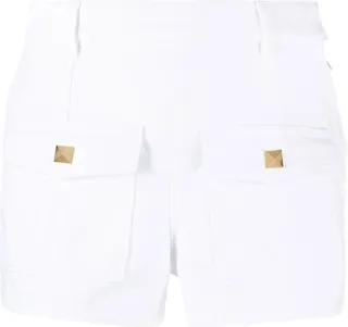 VLogo stud denim shorts