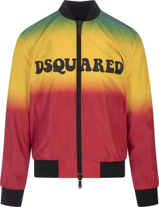 Classic Bomber Jacket In Multicolor Nylon