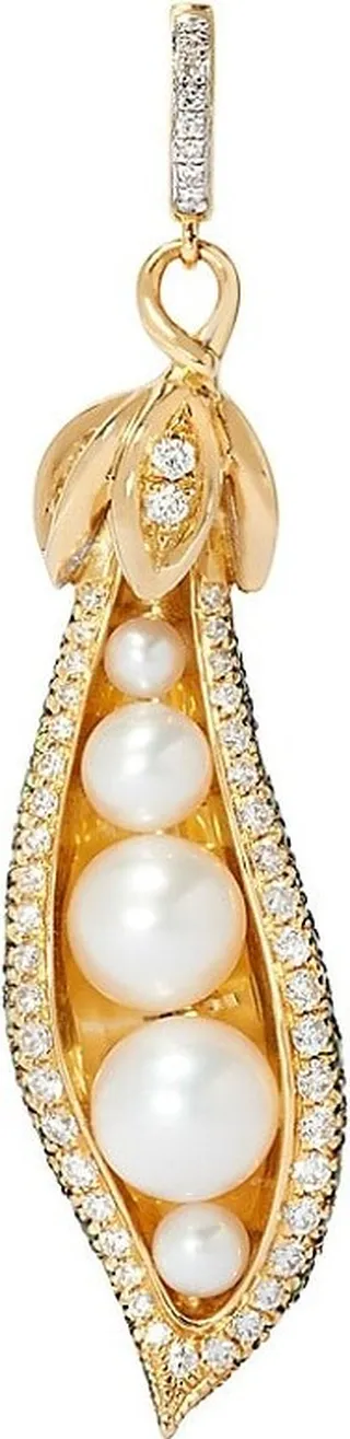 My Life In 7 Charms 18K Yellow Gold & Multi-Stone Pea Pod Charm