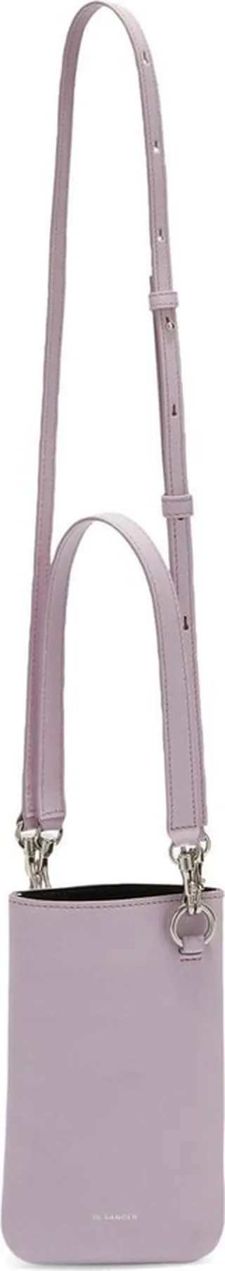Engraved-Logo Leather Crossbody Bag