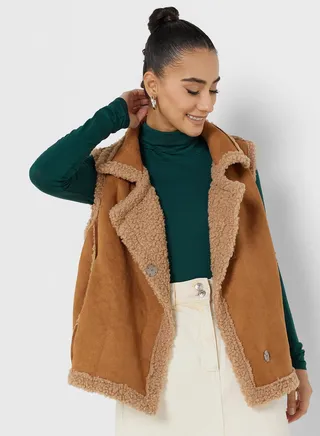 Sleeveless Shearling Jacket