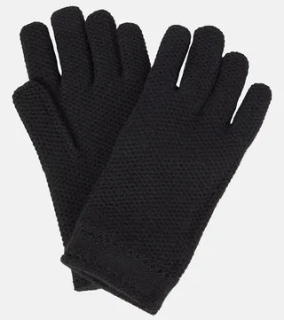 Crochet cashmere gloves