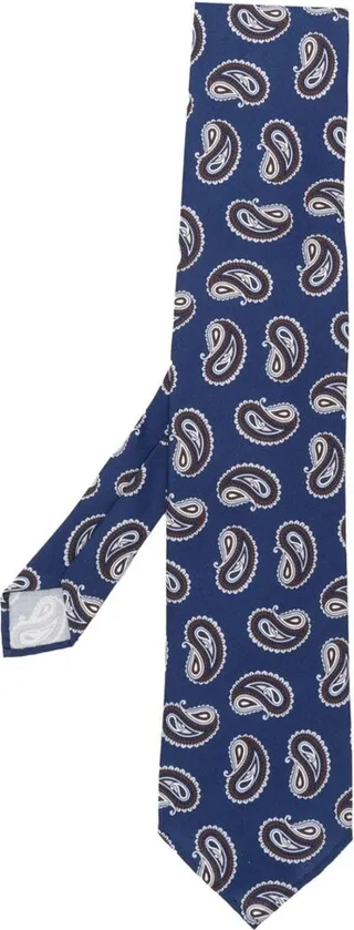 Graphic-Print Silk Tie