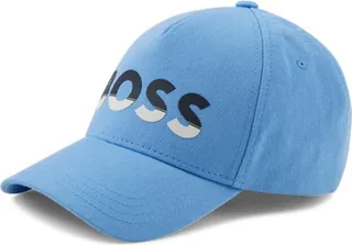 Cotton-twill cap with color-blocked logo print