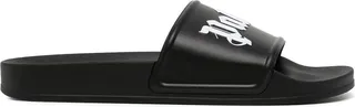 Black Slipper With Contrast Logo