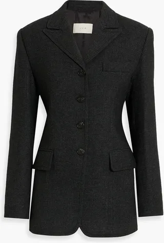 Mélange wool-blend blazer