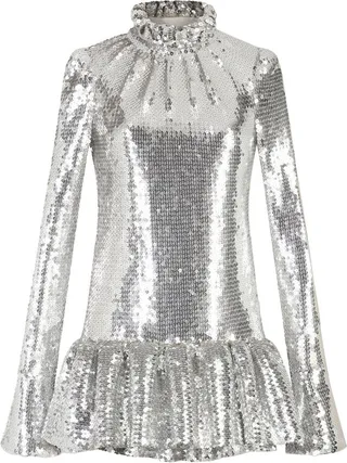 Silver-Tone Sequin Embellished Dress