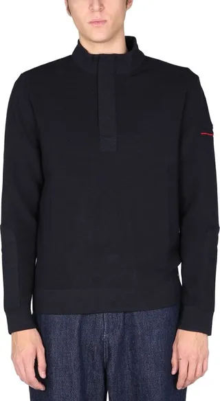 Saint James Logo Patch Half-Zipped Sweater