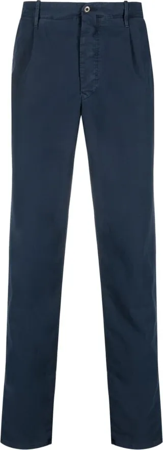Pleat-Detail Straight-Leg Trousers