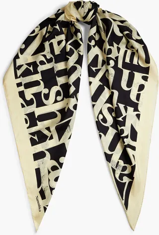 Printed silk-twill scarf