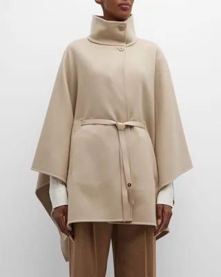Cashmere Belted Cape