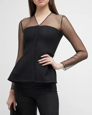 Metallic Illusion Peplum Jacket
