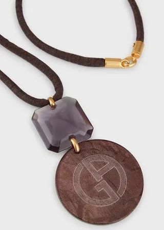 Long necklace with oversized pendant