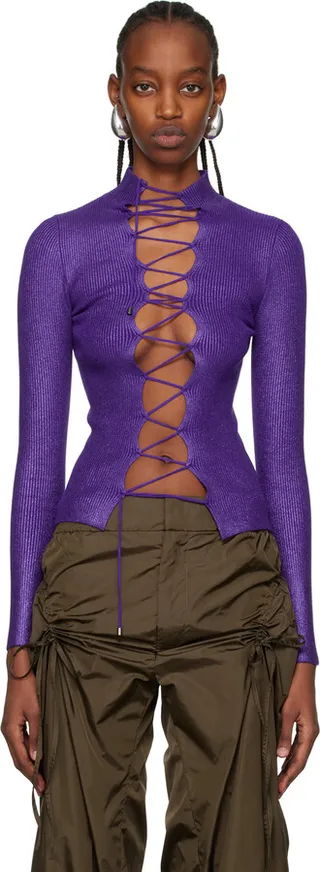 Jean Paul Gaultier Purple 'The Cyber' Turtleneck