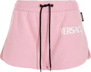 Versace Logo Printed Drawstring Shorts