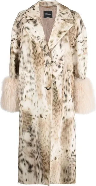 Leopard-Print Single-Breasted Coat