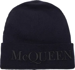 Alexander McQueen Logo Embroidered Knitted Beanie