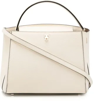 Contrast-Trim Tote Bag