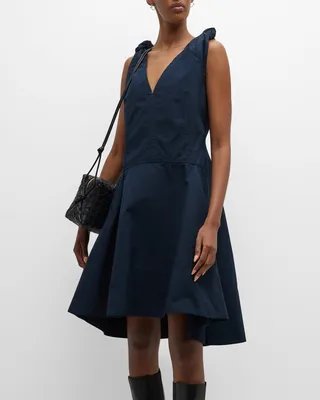 Knot-Straps A-Line Cotton Canvas Dress