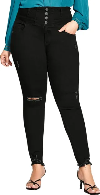 Rip Vibes Distressed High Waist Ankle Skinny Jeans