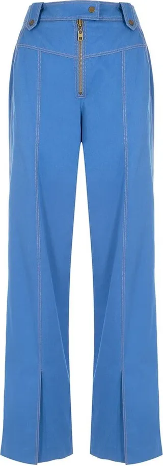 Alja straight-leg slit-cuff trousers