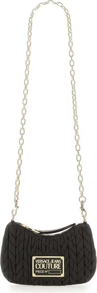 Versace Jeans Couture Logo-Plaque Matelassé Zipped Shoulder Bag