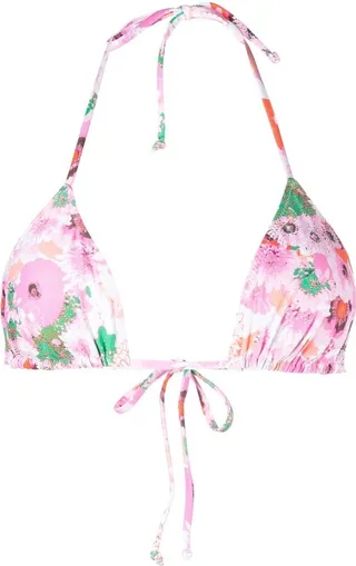 GANNI- Printed Bikini Top