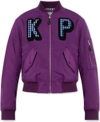 Kenzo Retro Logo-Patch Zipped Bomber Jacket