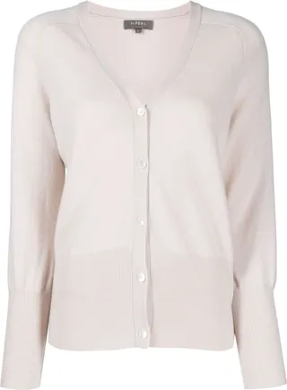 fine-knit V-neck cardigan
